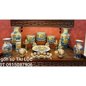 Mua Bộ đồ cúng gia tiên mem rạn nổi hoa sen cao cấp