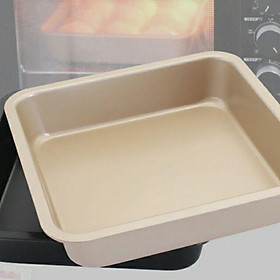 Mua Khuôn vuông chống dính cách thủy  nướng bánh bông lan màu vàng 22*22cm ( kèm ảnh thật)
