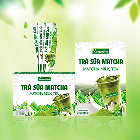 Trà sữa Matcha Vinanutrifood, hương vị thơm ngon hấp dẫn cuốn hút, cảm giác thoải mái, sảng khoái, thư giãn (20g x 12 gói)