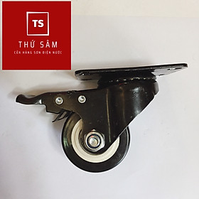 Mua Bánh xe đen 7cm tốt có khóa gắn xe đẩy