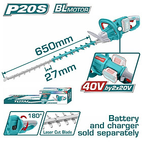 MÁY CẮT HÀNG RÀO DÙNG PIN 20V (KHÔNG KÈM PIN & SẠC) 40V TOTAL THTLI40028 - HÀNG CHÍNH HÃNG