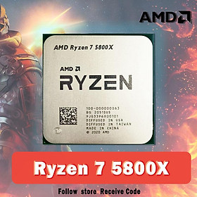 Bộ xử lý AMD-CPU AMD Ryzen 7 5800X R7 5800X 3,8 GHz, tám hạt nhân, 16 luồng, 7nm L3 = 32m, ổ cắm 100-000000063 AM4
