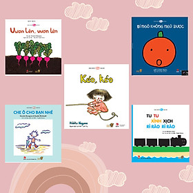 Combo 5 cuốn Ehon với chủ đề: Bé làm quen với Ehon Nhật Bản – Mọt sách Mogu. Bao gồm: Kéo, kéo, Vươn lên vươn lên, Bí ngô không ngủ được, Tu tu xình xịch rì rào rì rào, Che ô cho bạn nhé.