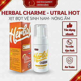 HERBAL CHARME (UTRAL HOT) Dung Dịch Vệ Sinh Nam Giới Khử Mùi Tạo Bọt Hương Thơm Nam Tính Giúp Làm Sạch Sâu Chai 100ml