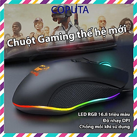 Chuột máy tính Coputa chuột gaming có dây chơi game LED viền V1