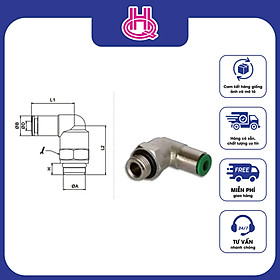 Mua Đầu nối chữ L khí nén ren ngoài Pneumax series ART.22 - Hàng chính hãng