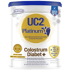 Sữa bột UC2 Platinum Colostrum Diabet+ 800g (dinh dưỡng cho người đái tháo đường và tiền đái tháo đường)