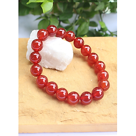Vòng tay Đá mã não đỏ cho mệnh Hỏa Thổ 10mm MAN2AZU Tiki