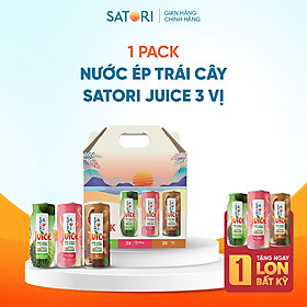 Pack 3 vị nước ép trái SATORI Juice - (250ml/Lon) + Tặng 1 lon SATORI Juice vị bất kỳ