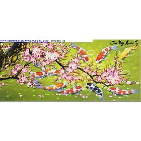 Tranh đính đá cửu ngư quần tụ -YN5380