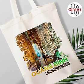 Túi canvas GIADO, túi vải bố, túi tote mẫu Quảng Bình động Phong Nha