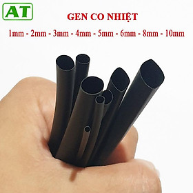 Gen Co Nhiệt Dài 1M Màu Đen Phi 1mm 2mm 3mm 4mm 5mm 6mm 8mm 10mm