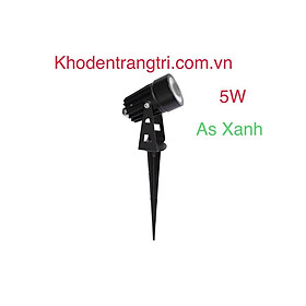 Đèn cắm cỏ Kingled 5W, DCC-5-XL, AS XANH LÁ, Vỏ đen. Điện áp 220V.