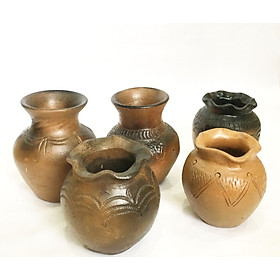 Mua Bình gốm đất nung thủ công làng gốm Bàu Trúc  bình hoa Chămpa handmade  lọ hoa decor vintage  phát họa tiết ngẫu nhiên