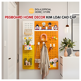 Bảng lỗ Pegboard Dola Home kim loại cao cấp tiện dụng đặt bàn học, bàn làm việc, trang trí decor nhà cửa ngắn nắp