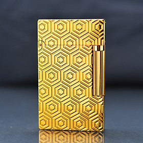 Vỏ Hột Quẹt Bật Lửa Upon D101V Họa Tiết Hoa Văn Vàng Sang Trọng - Dùng Gas Đá Cao Cấp