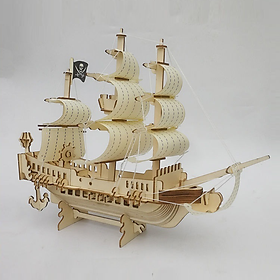 Đồ chơi lắp ráp gỗ 3D Mô hình Tàu Cướp Biển Pirate Ship
