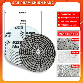 Đĩa mài, đánh bóng sàn đá Marble, Granite KGS Speedline MM2A, đạt bóng gương tự nhiên cao nhất, không sử dụng hóa chất (sử dụng máy chà sàn)