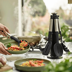 Bộ 5 dụng cụ nấu ăn silicone đế xoay 360° Joseph Joseph Elevate (Steel) 10567