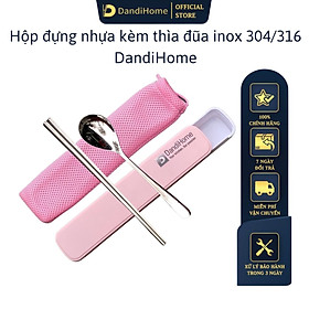 Bộ thìa (muỗng) đũa cơm trưa văn phòng inox 304 DandiHome cao cấp, tiện lợi, vệ sinh