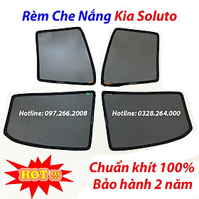 Rèm che nắng xe kia soluto, rèm chắn nắng nam châm cho xe ô tô, bộ 4 tấm, có nam châm