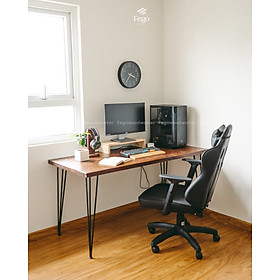Mua Bàn làm việc bằng gỗ tự nhiên nâu sẫm/ Bàn ăn màu rustic gia đình nội thất phòng khách