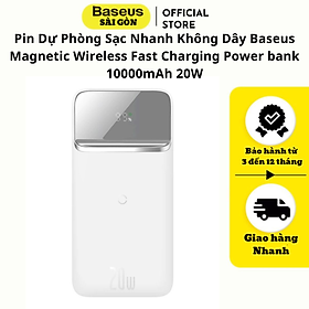 Pin Dự Phòng Sạc Nhanh Không Dây Baseus Magnetic Wireless Fast Charging Power bank 10000mAh 20W -PPCXW- Hàng chính hãng