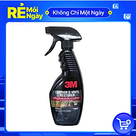 Chai Xịt Chăm Sóc Da, Nội Thất Ô Tô- 3M Leather & Vinyl Restorer PN39040LT (400ml) - Đen