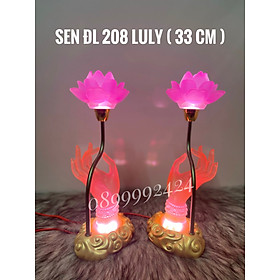ĐÈN THỜ PHA LÊ CAO CẤP 208 LLULY TAY PHẬT , TAY HỒNG BÔNG HỒNG 1 CẶP