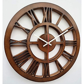 Đồng hồ gỗ treo tường chất liệu gỗ máy kim trôi thiết kế in theo yêu cầu decor trang trí nhà và quán cafe