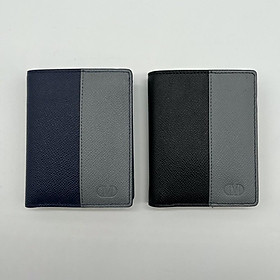 Ví Bóp Nam Mini Dáng Đứng Mandino Da Bò Vân Taiga Phối Màu Nhỏ Gọn 2 Ngăn Chính 8 Ngăn Thẻ