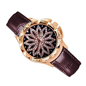 Women Rhinestone Wrist Watch Luxury Casual Quartz Watch Leather Band