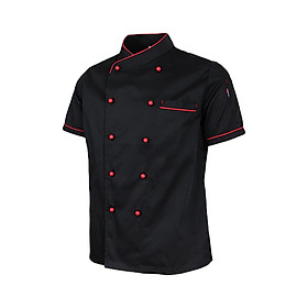 Chef Jacket Short Sleeve Uniform for Restaurant Kitchen Culinary School White