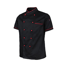 Chef Jacket Short Sleeve Restaurant Kitchen Culinary School Uniform