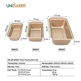 Mua Khuôn loaf chống dính UNIBAKER MB603  MB604  MB605