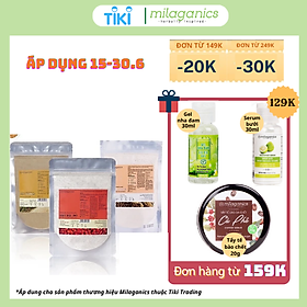 Bộ 3 Dưỡng Da Thiên Nhiên Milaganics: Bột Cám Gạo (200g) + Bột Yến Mạch (200g) + Bột Đậu Đỏ (200g)