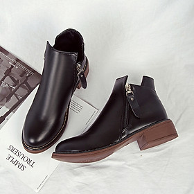 IELGY Martin boots women's shoes British style Korean version of the wild fashion thick short boots