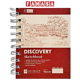 Sổ Vẽ Lò Xo Sketchbook Discovery A6 - Gáy Dọc - Giấy Trơn - 160 Trang 100gsm - Zen Art TMG-8231 - Màu Đỏ 2