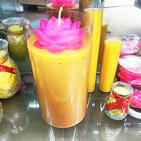 Mua Nến Đèn Cầy Khổng Lồ Bông Sen Trang Trí Cháy 24 Ngày