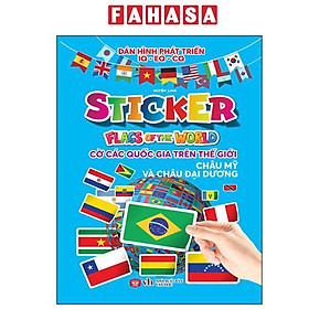 Sách - Sticker Flag Of The World - Cờ Các Quốc Gia Trên Thế Giới - Châu Mỹ Và Châu Đại Dương