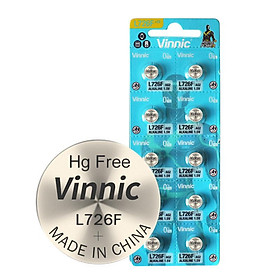 Vỉ 10 Pin cúc áo VINNIC AG2 / LR726 / SR726SW / 396 dùng cho đồng hồ đeo tay thiết bị điện tử