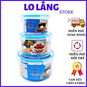 Bộ 3 hộp đựng thực phẩm đa năng đủ size dẻo dày nhựa Việt Nam cao cấp