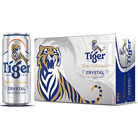 Thùng 24 lon bia Tiger Crystal (330ml/lon)