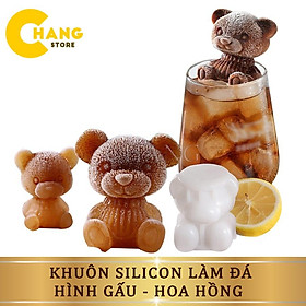 Khuôn Làm Đá Silicon Hình Gấu Teddy Xinh Xắn, Khay Đá Gấu Cute Trang Trí Đồ Uống, Làm Thạch