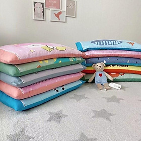 Mua Gối cho bé vải cotton 100% ruột bông gạo có khoá kéo   Thấm hút mồ hôi - màu sắc dễ thương ( 1 chiêc