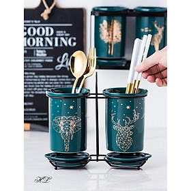 Mua Bộ ống cắm đũa sứ xương xanh cao cấp