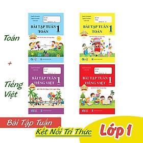 Sách - Combo 4 Cuốn Bài Tập Tuần Toán và Tiếng Việt Lớp 1 - Kết Nối Tri Thức Với Cuộc Sống - Cả năm