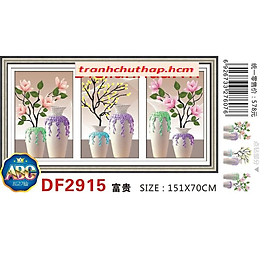 Mua Tranh đính đá Bộ 3 Bình Hoa đẹp DF2915 151x70cm (chưa đính)