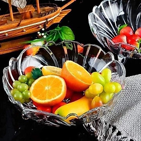 Mua Đĩa đựng hoa quả bánh kẹo mứt bằng thủy tinh cao cấp đường kính 25cm
