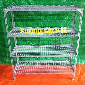 Mua Kệ sắt v lỗ (lưới sắt ô vuông ) rộng 40cm x dài 1 5M  Cao từ 60cm đến 1 5m  Nhiều tầng kệ